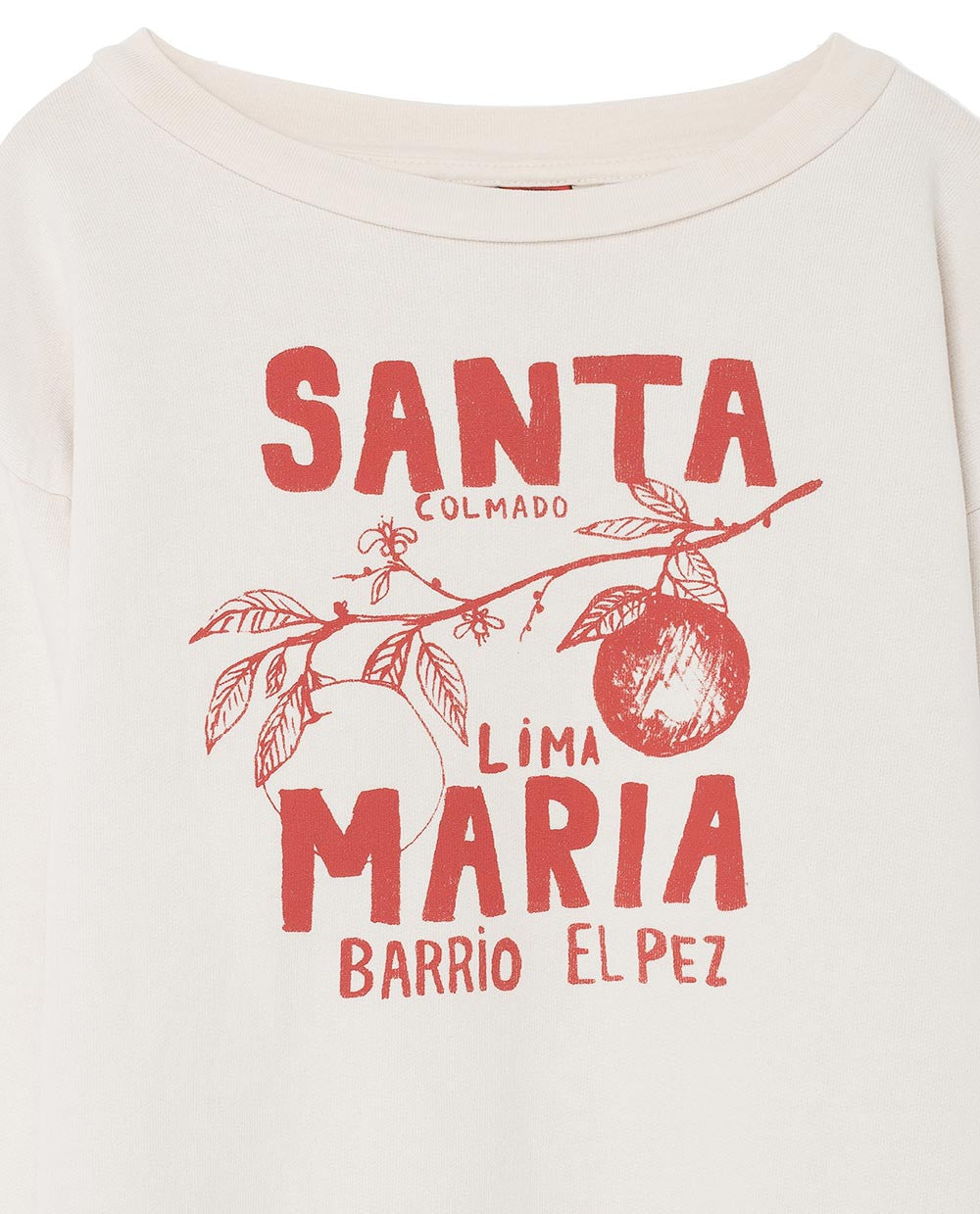 Girls White "Santa Maria" Sweatshirt