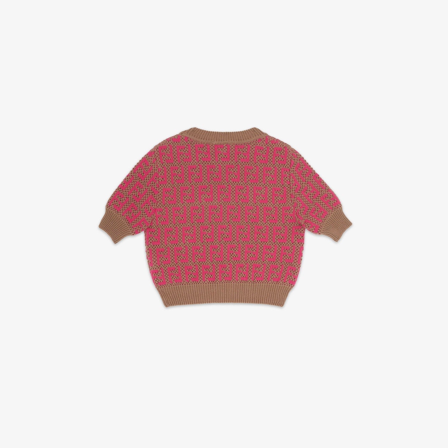 女童紫红色Logo针织毛衣
