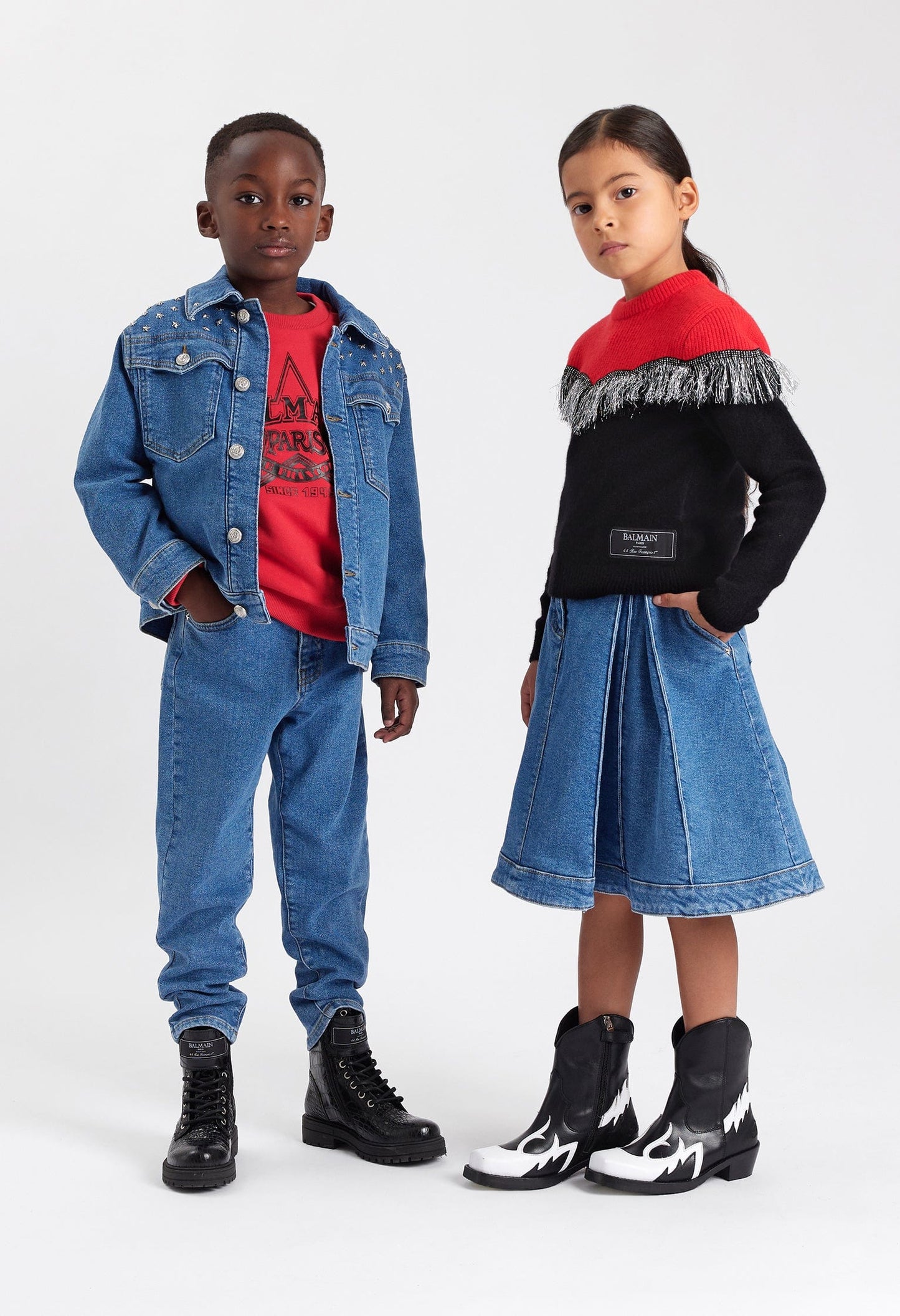 Balmain Kids 徽标运动衫(红色)
