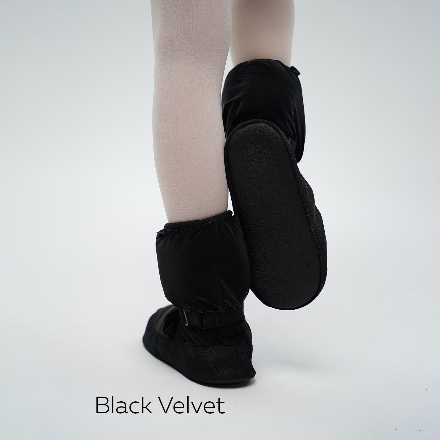 女童黑色丝绒芭蕾舞保暖鞋(M-68/1/Black Velvet)