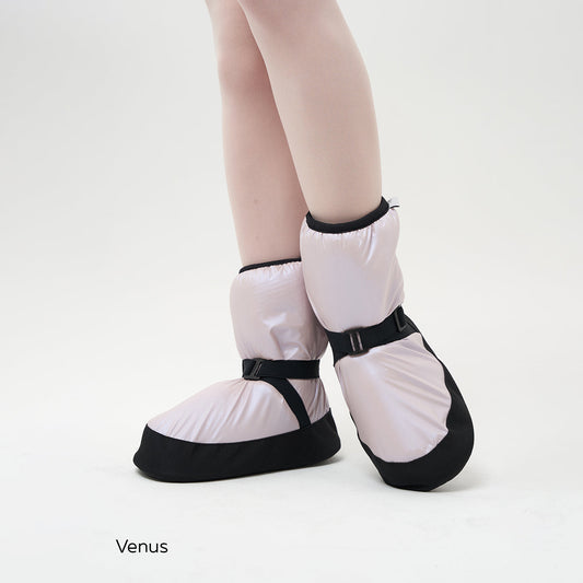 女童珍珠粉色芭蕾舞保暖鞋(M-68/1/Venus)