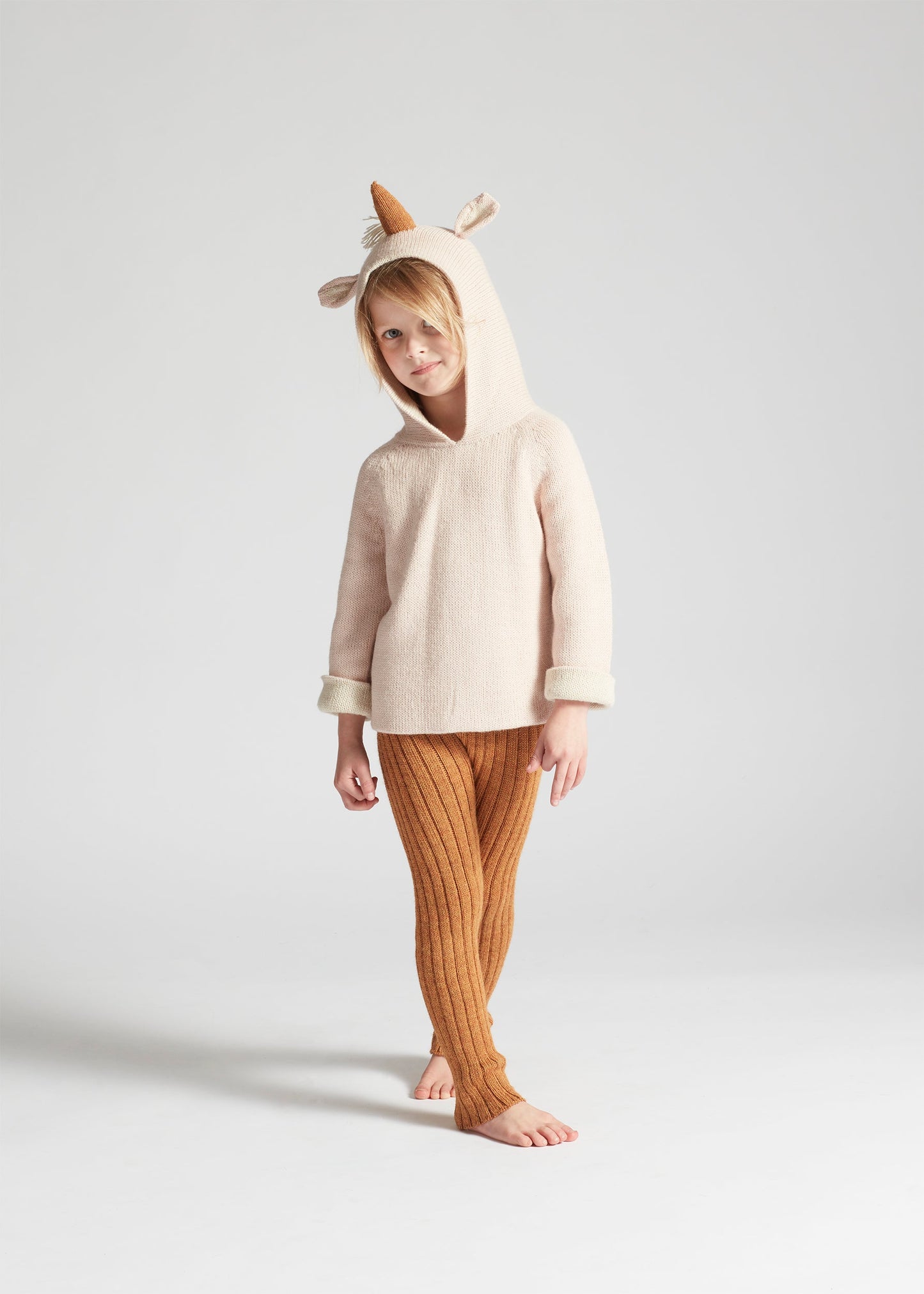 Baby Light Pink Unicorn Alpaca Hooded Animal Sweater