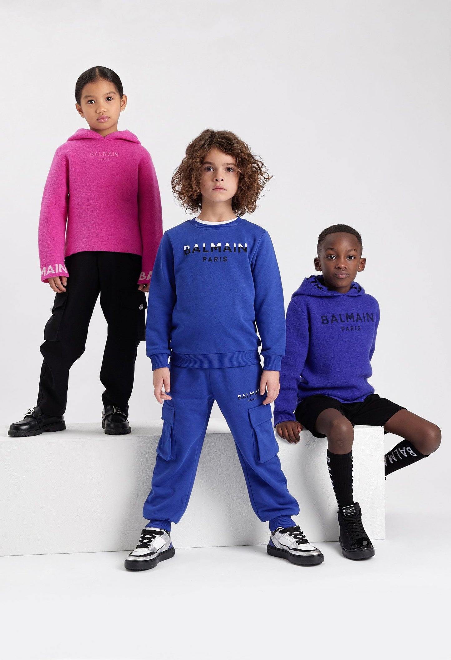 Balmain Boys 蓝色工装慢跑裤