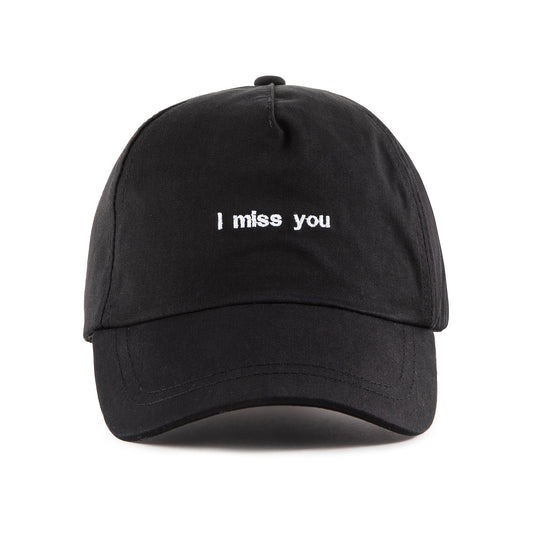 儿童黑色"i miss you"棒球帽