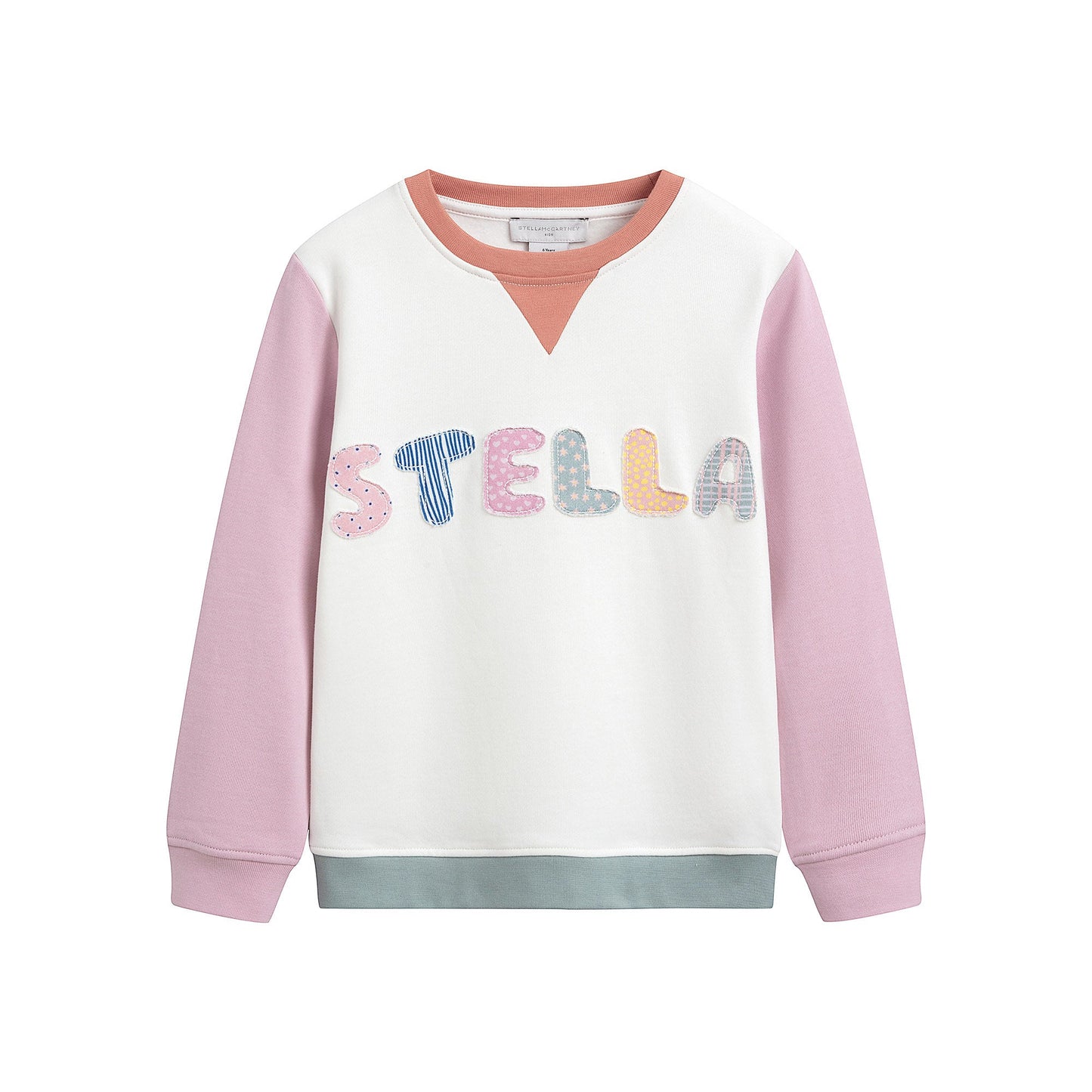 女童白色Logo棉卫衣