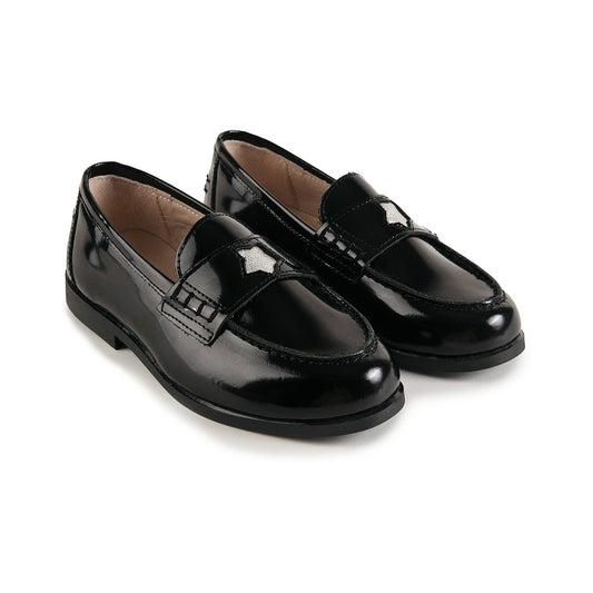 女童黑色星星乐福鞋