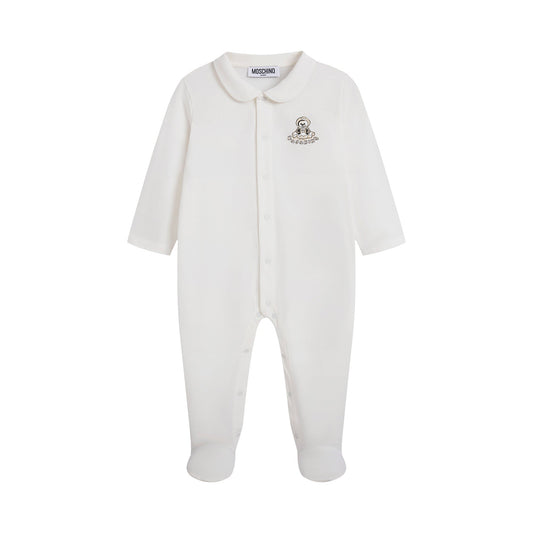 婴儿白色棉连体衣