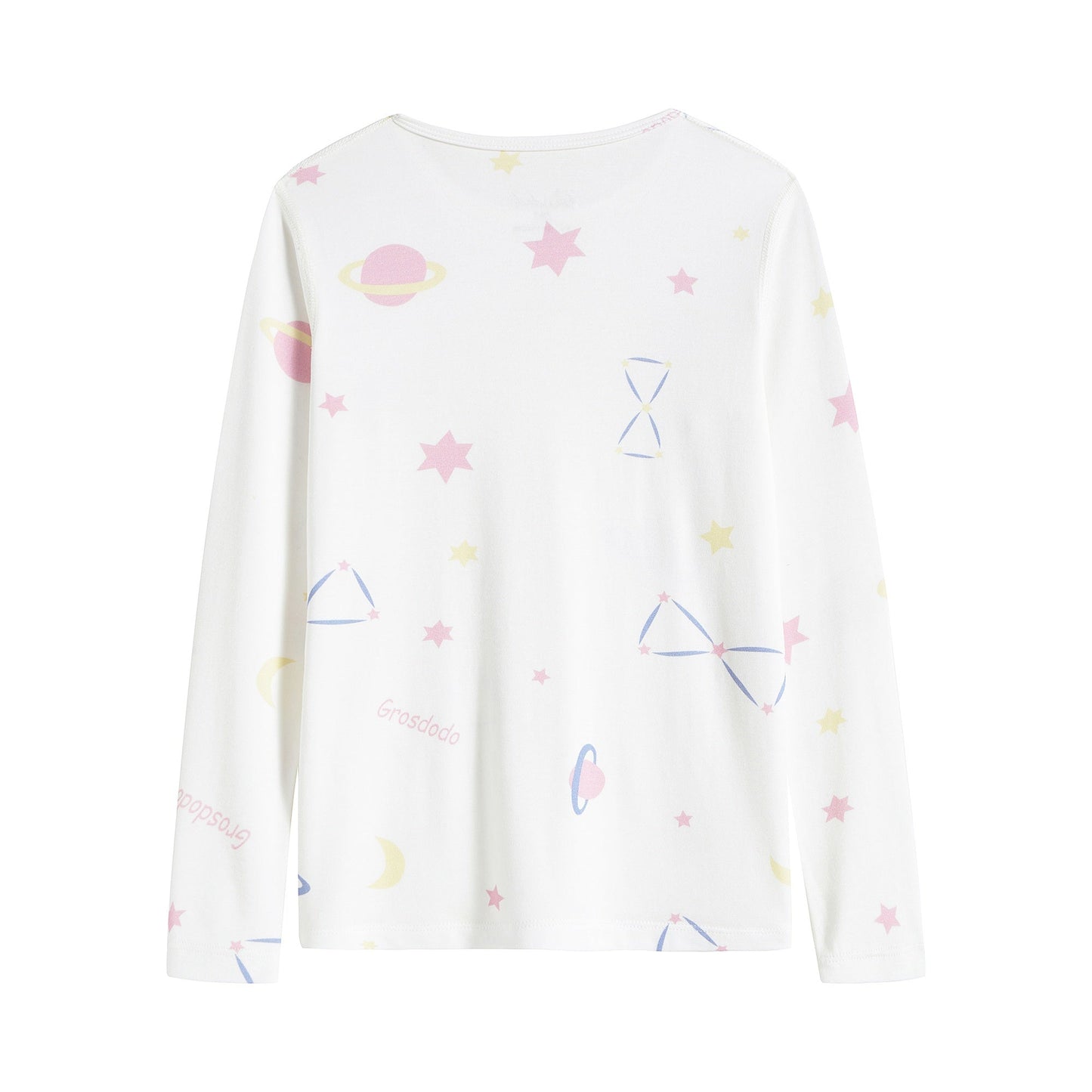女童白色星球印花睡衣套装