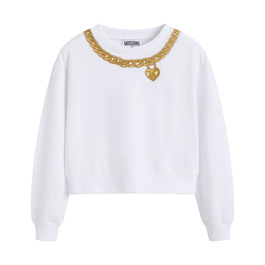 女童白色棉卫衣