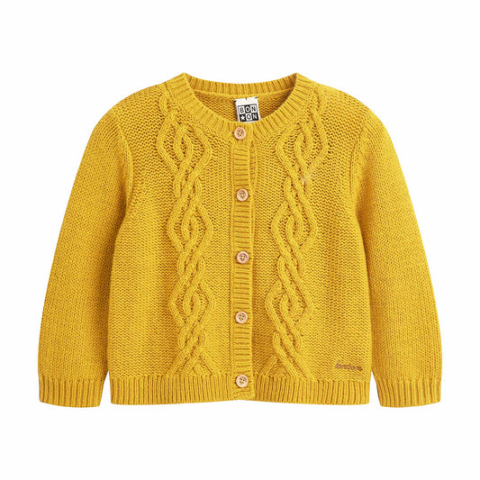 女婴黄色棉开衫