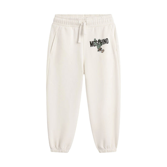 儿童奶油白棉长裤