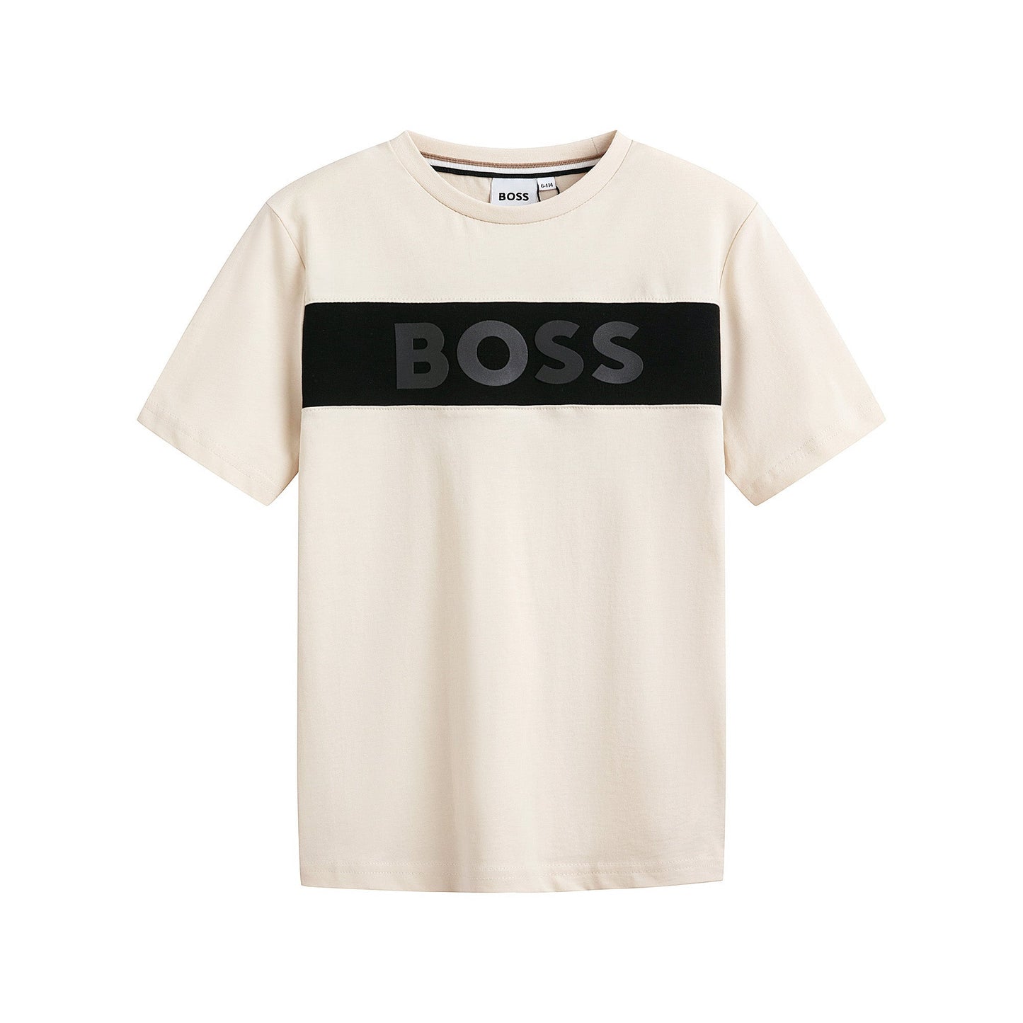 男童米白色Logo棉套装