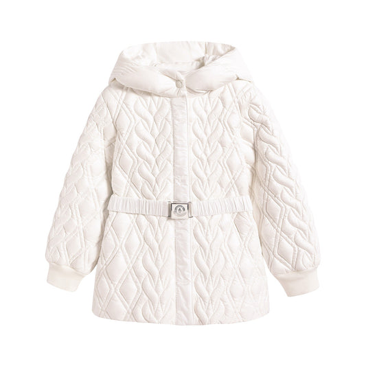女婴白色"SUHER"羽绒外套