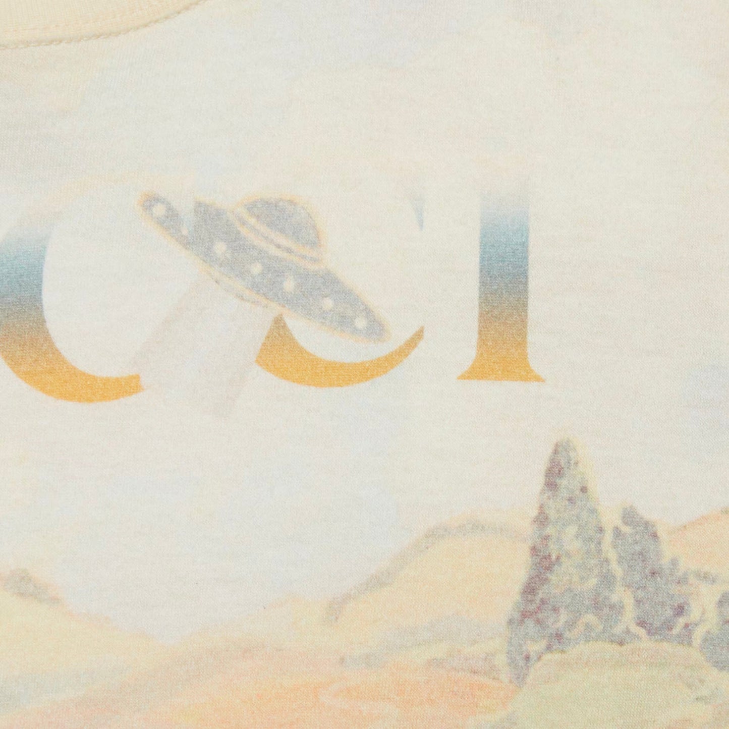 儿童象牙白印花棉T恤