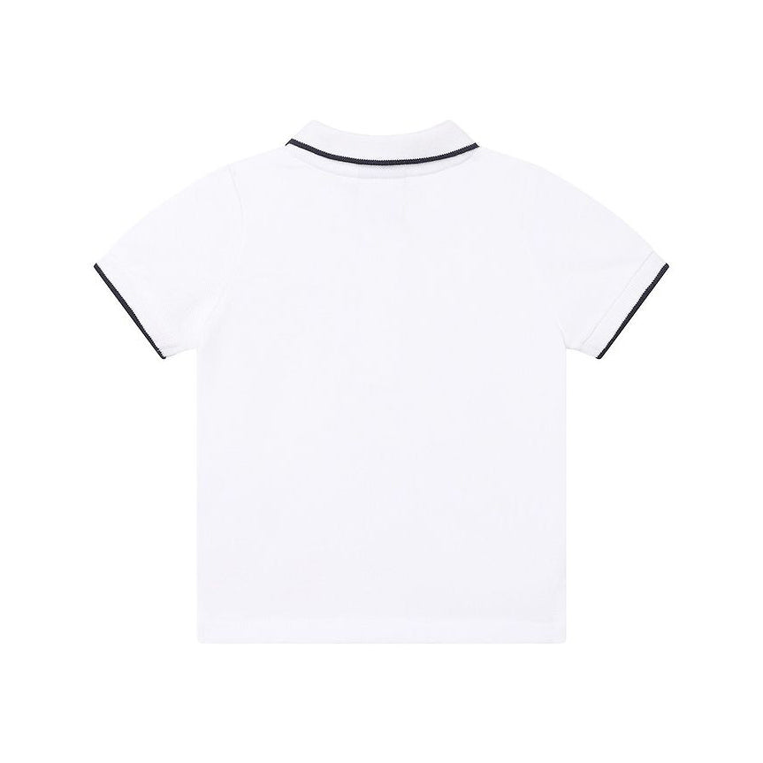 男童白色Logo棉Polo衫