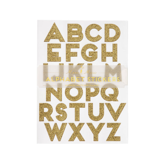 金色闪光字母贴纸(10张)