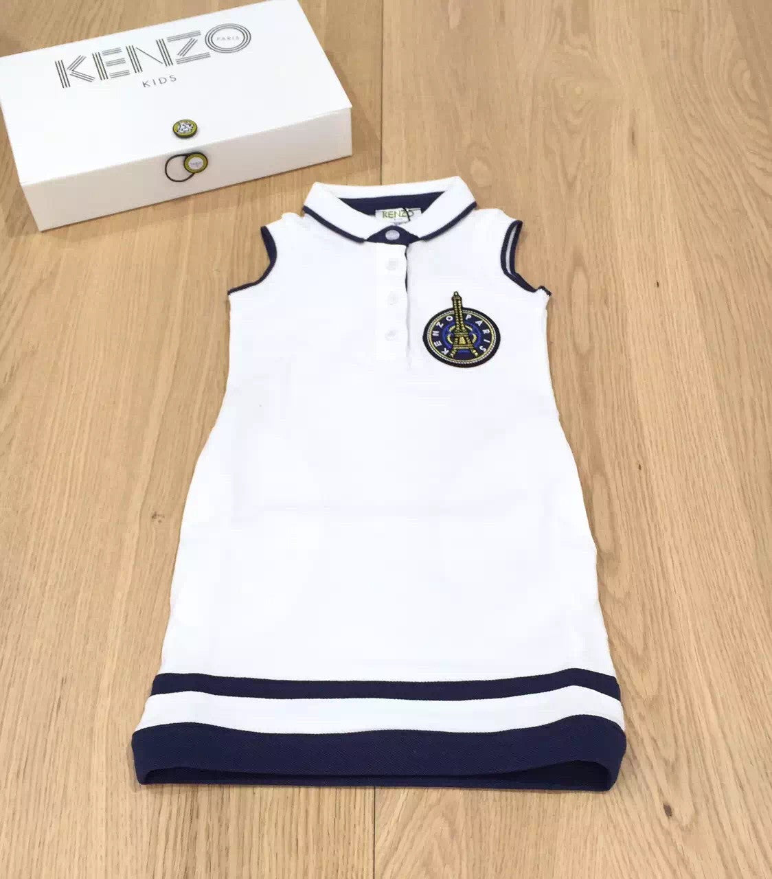 Girls White Cotton Dress With Peter Pan Collar