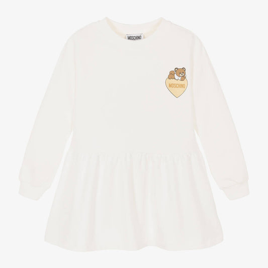 女童白色棉连衣裙