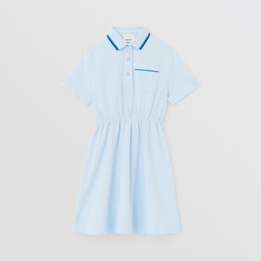 女童浅蓝色Logo棉连衣裙