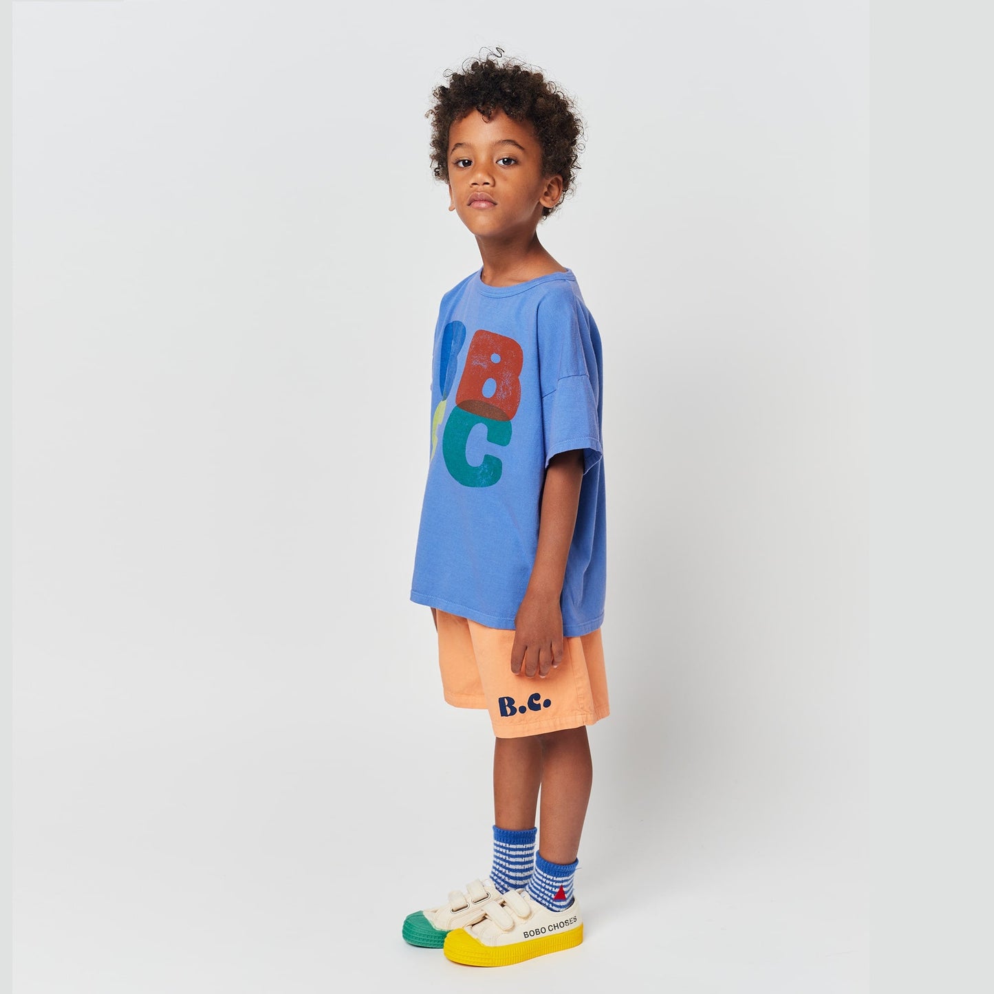 儿童蓝色Logo棉T恤