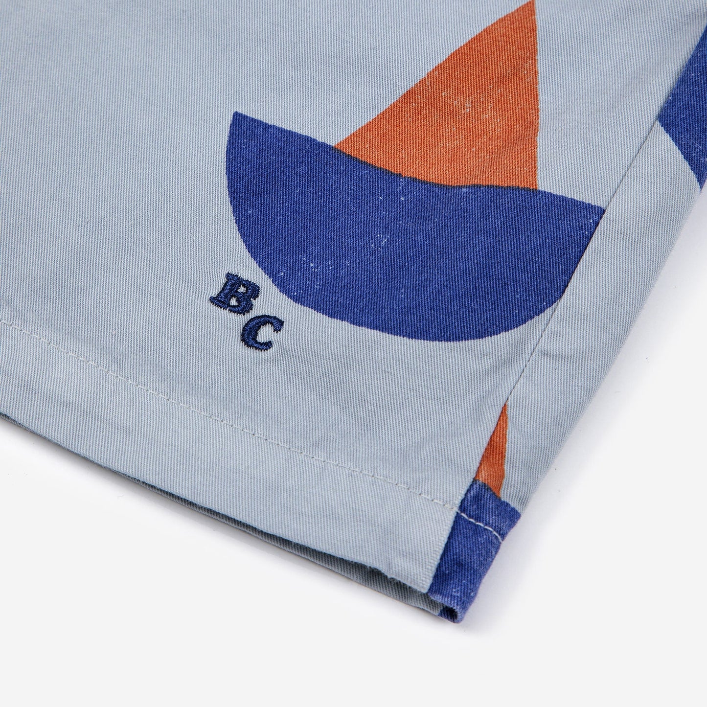 儿童浅蓝色印花棉短裤