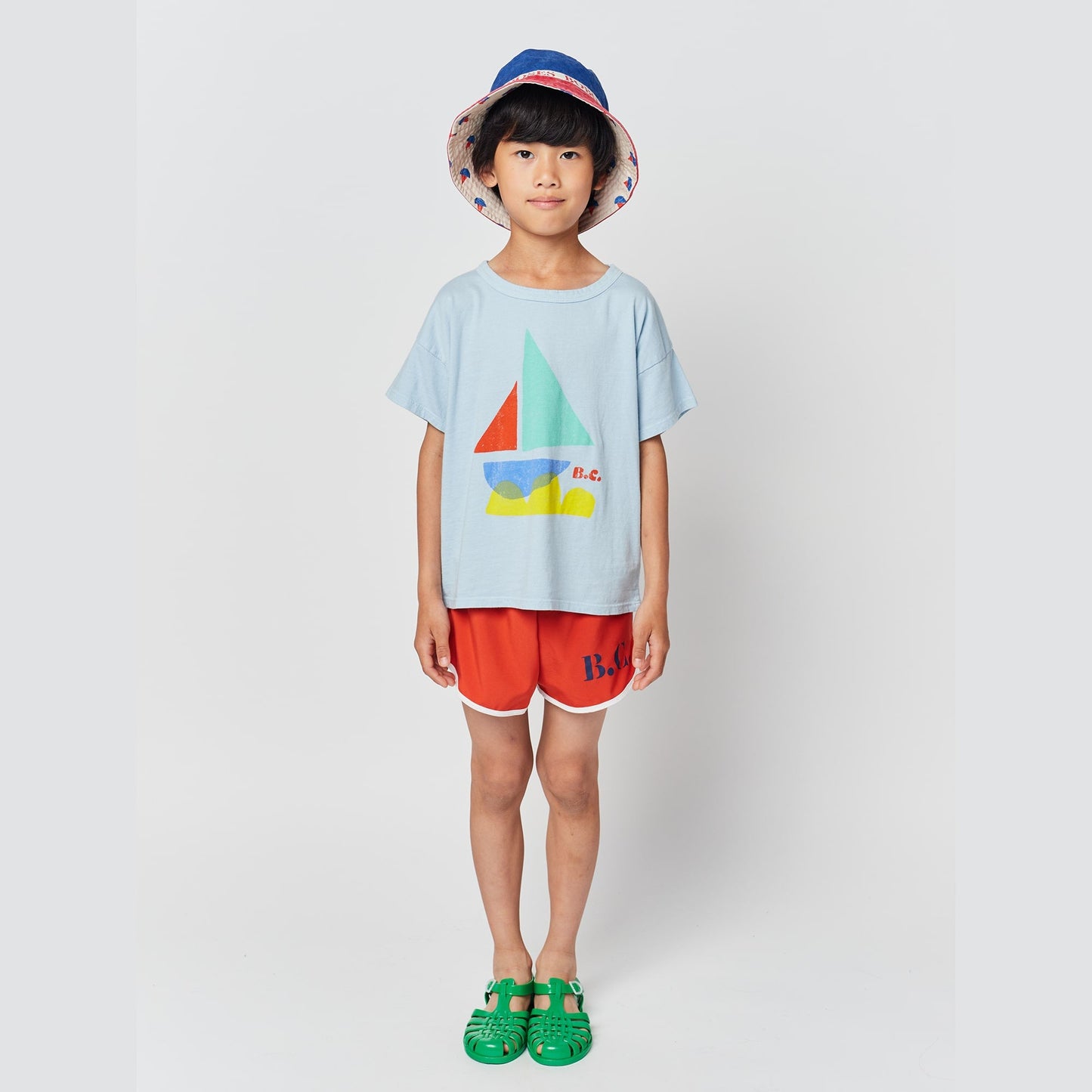 男童红色Logo泳裤