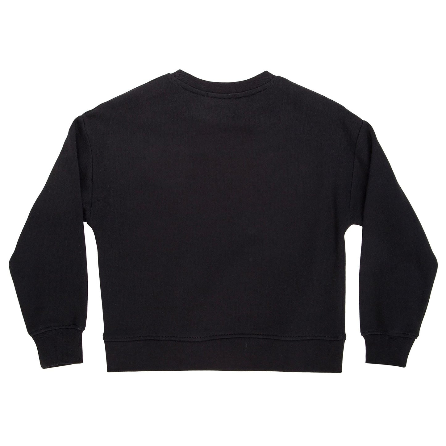 Girls Black Embroidered Brand Cotton Sweatshirt