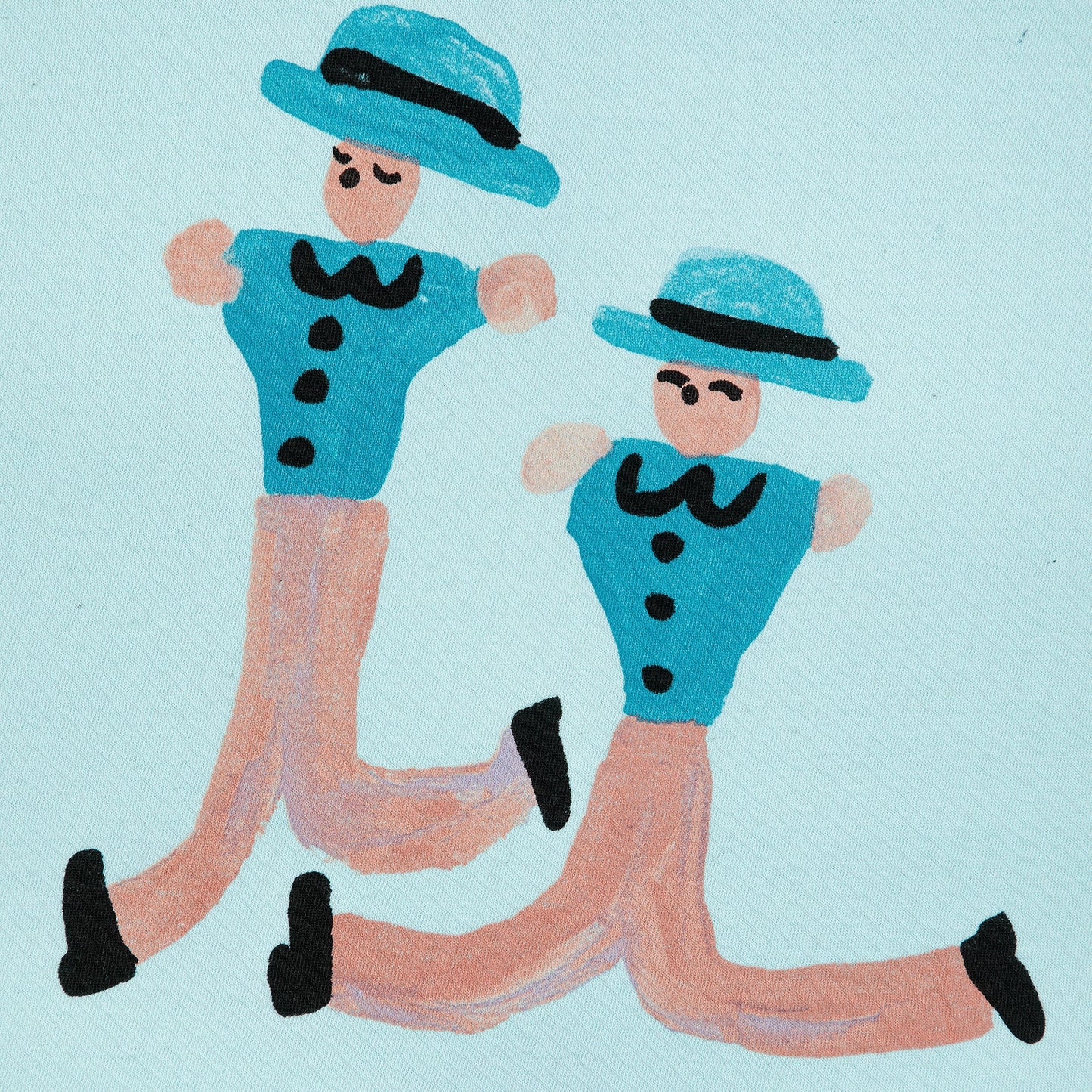 儿童浅蓝色印花棉T恤