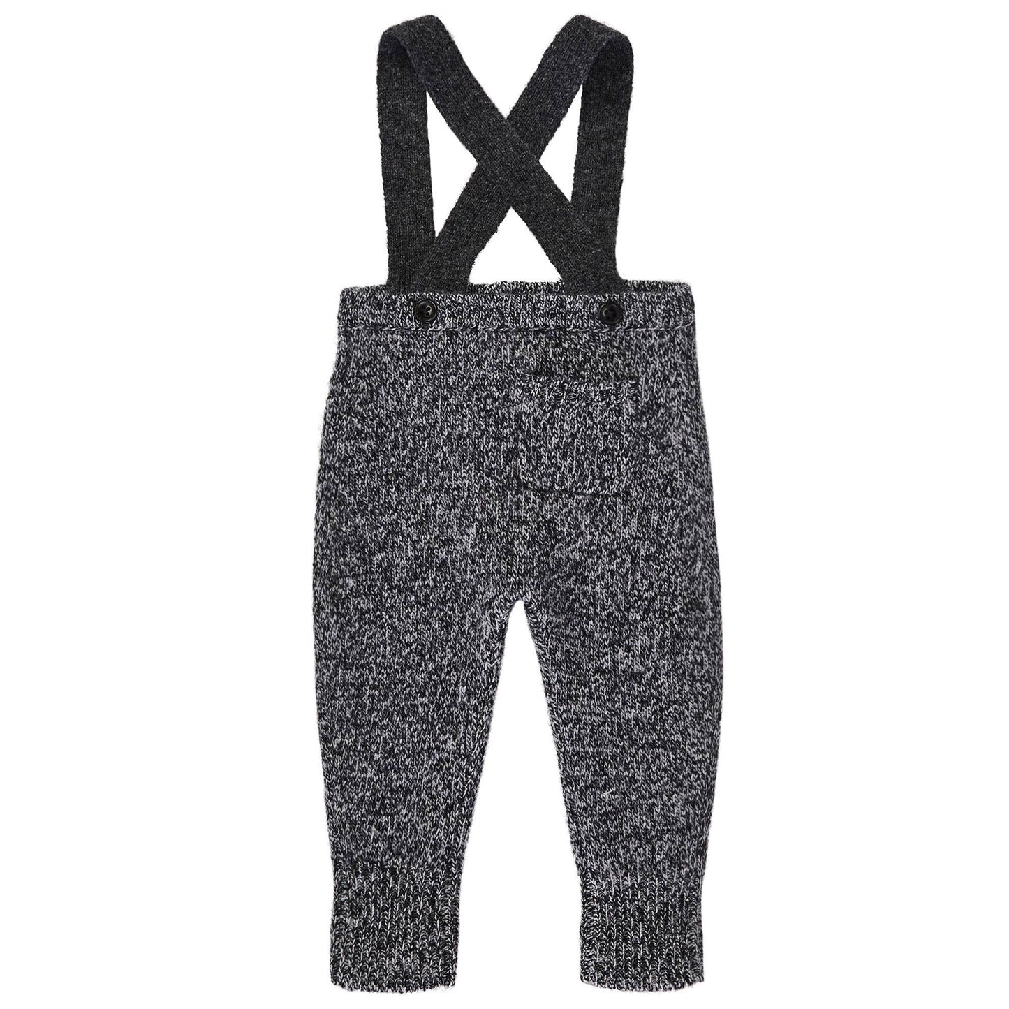 Baby Black Knitted Wool Dungaree