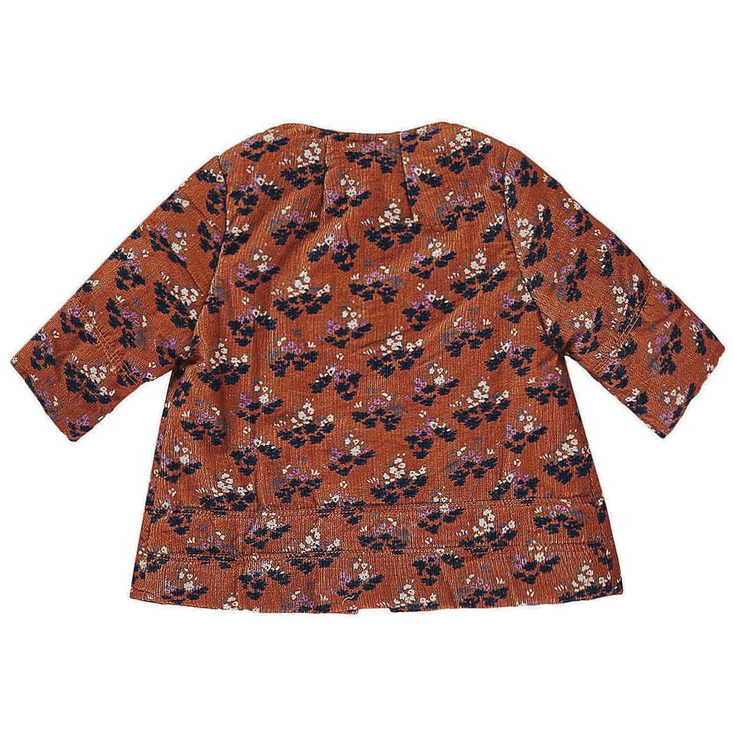 Baby Brown Velvet Flower printed Cotton Jacket