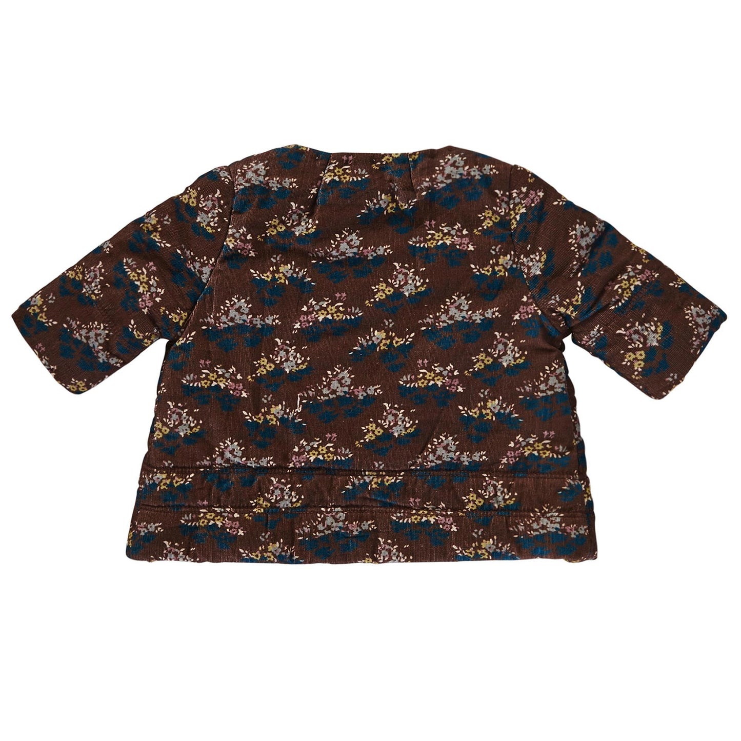 Baby Wine Red Velvet Flower printed Cotton Jacket