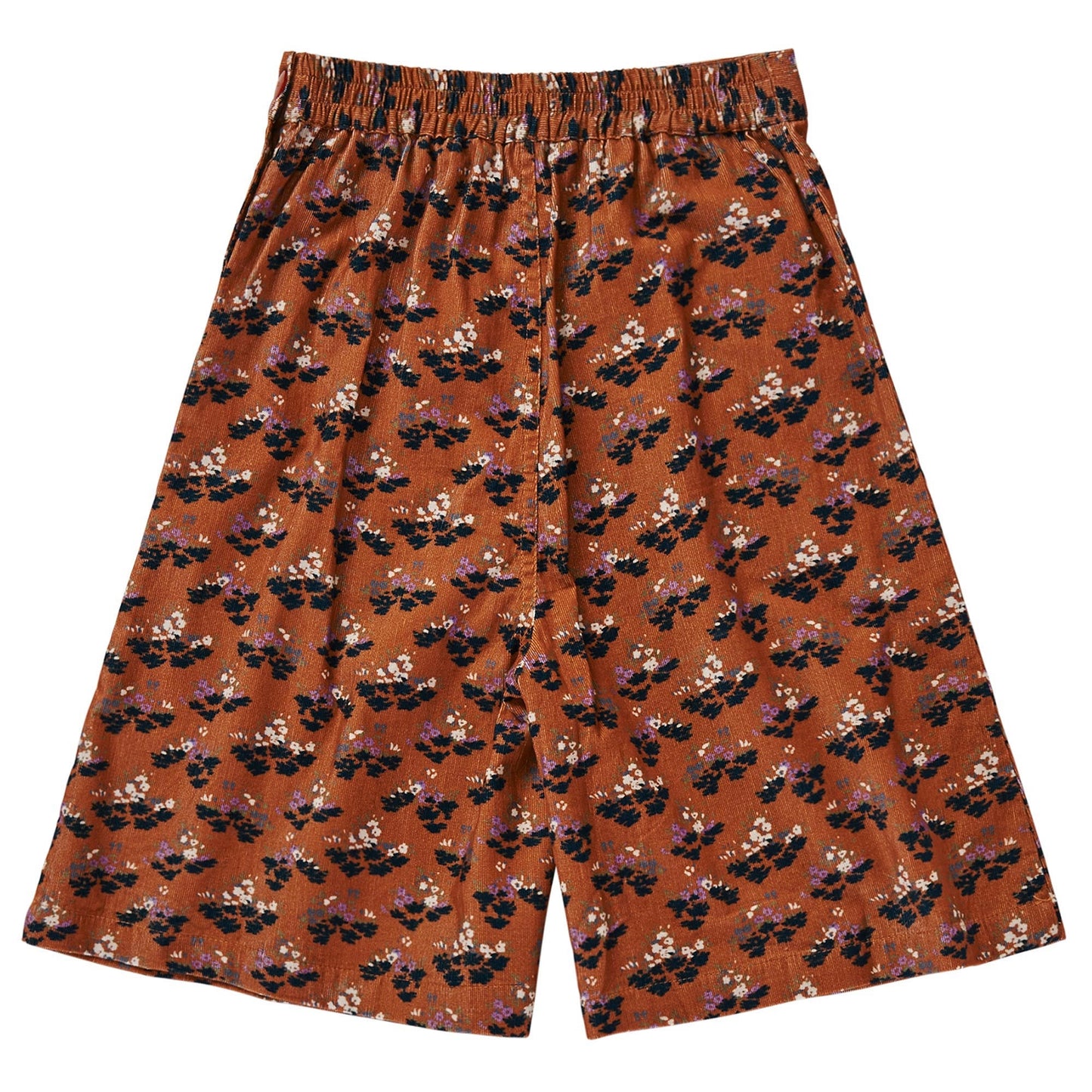 Girls Dark Red Cotton Poppy Printed Trousers