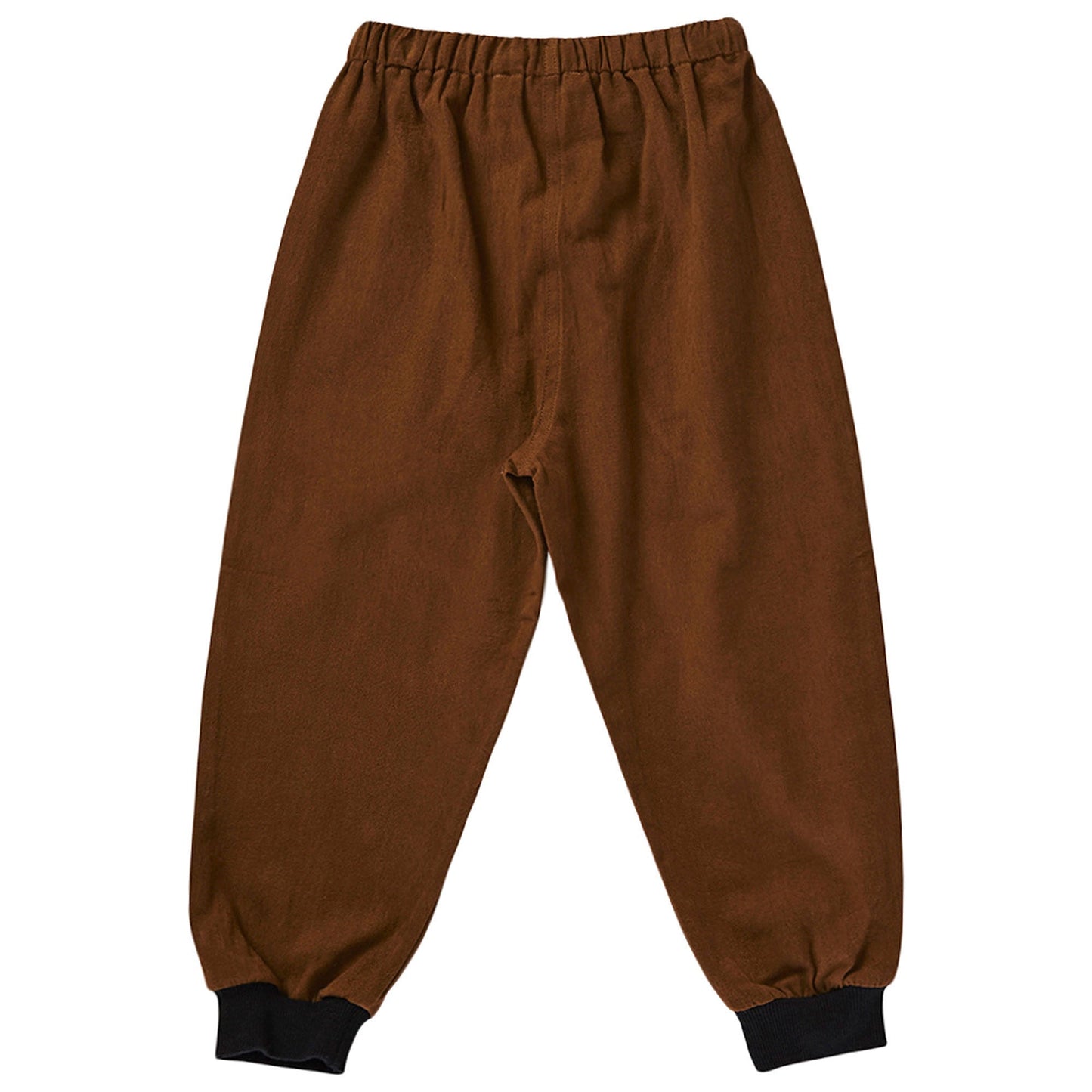 Boys & Girls Brown Cotton Woven Trousers