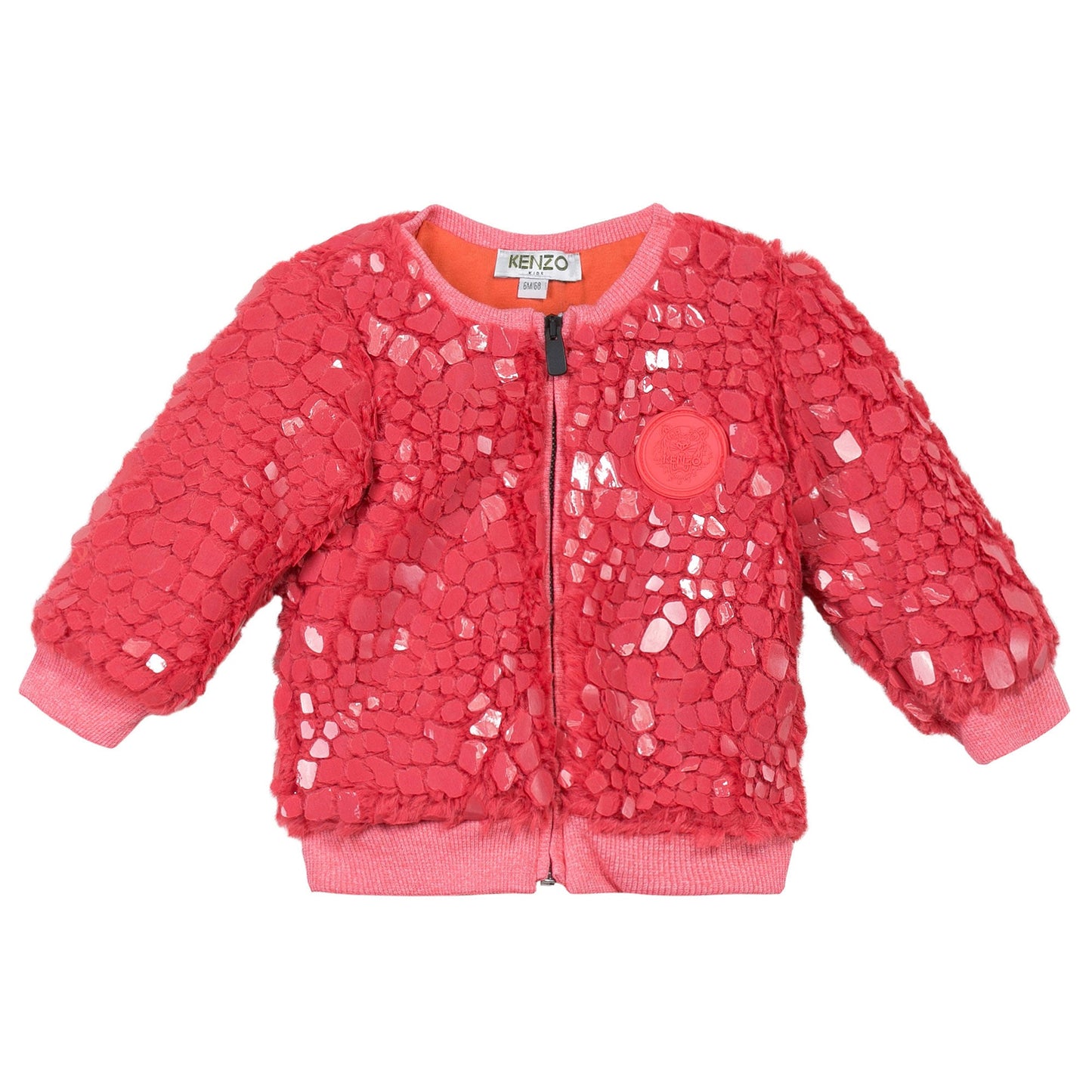 Baby Girls Red Sequins Trims Cotton Cardigan