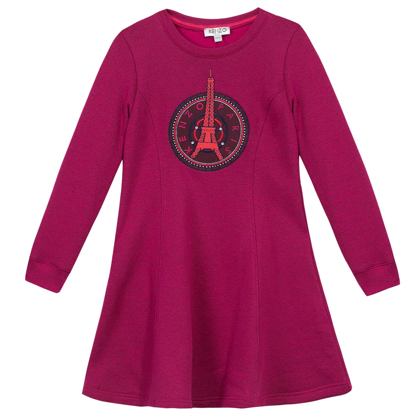 Girls Pink Eiffel Tower Printed Cotton Dress