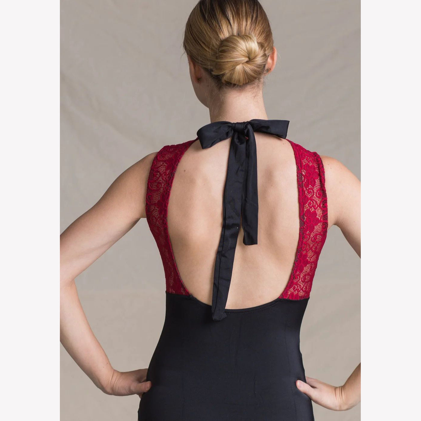 女士红色芭蕾舞连体衣(1512/Black & Red)