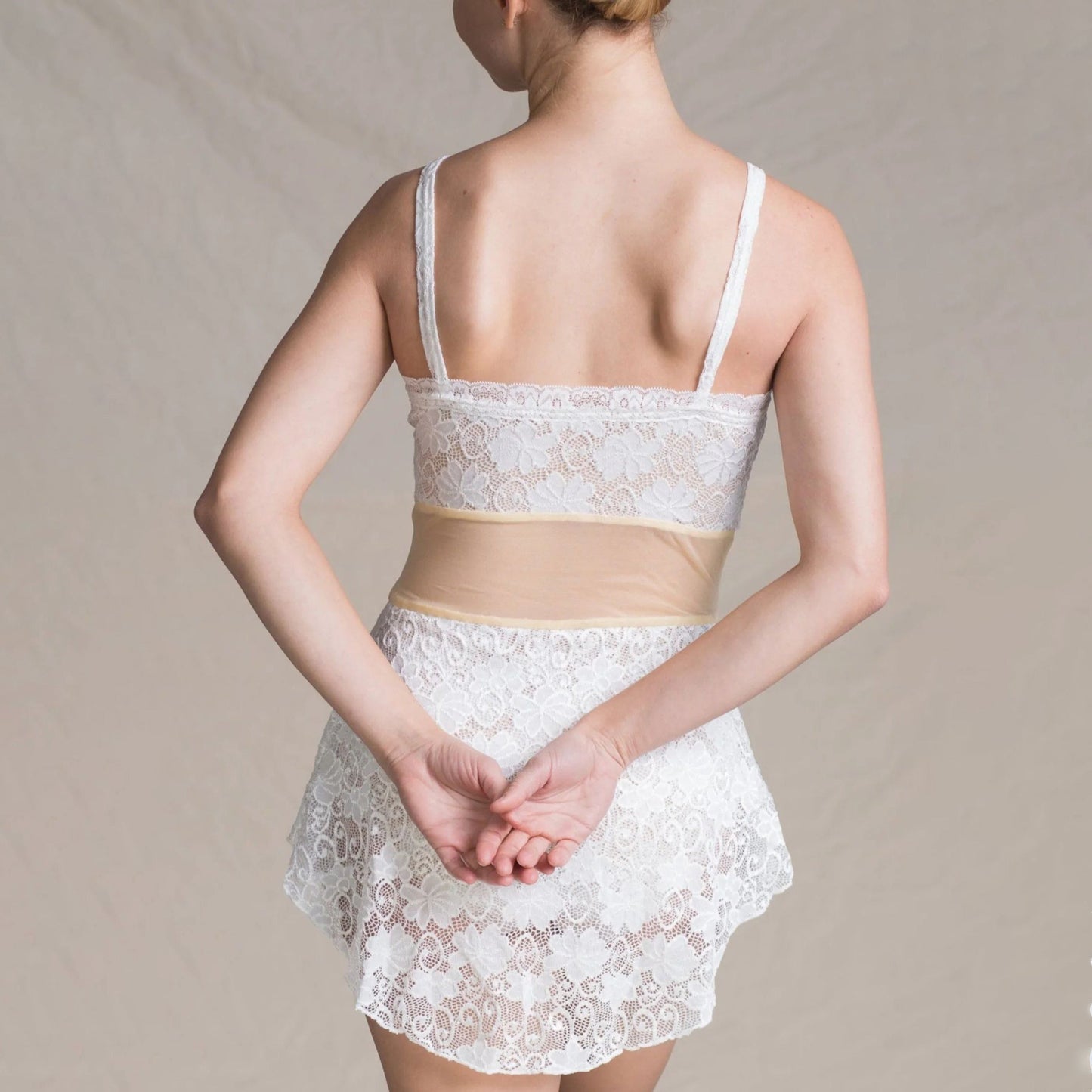女士白色芭蕾舞连体衣(1513/White)