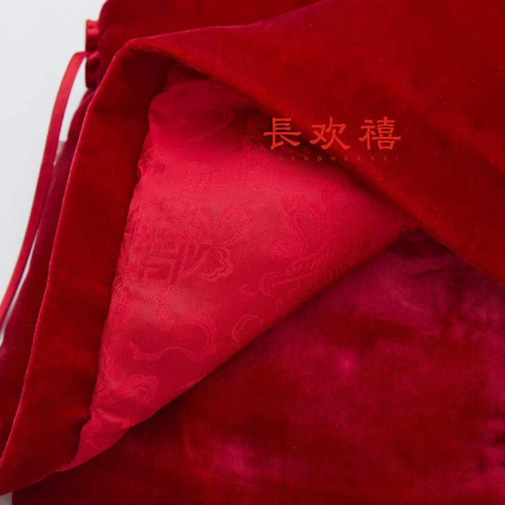 女童红色丝绒"叮叮当"夹棉马甲