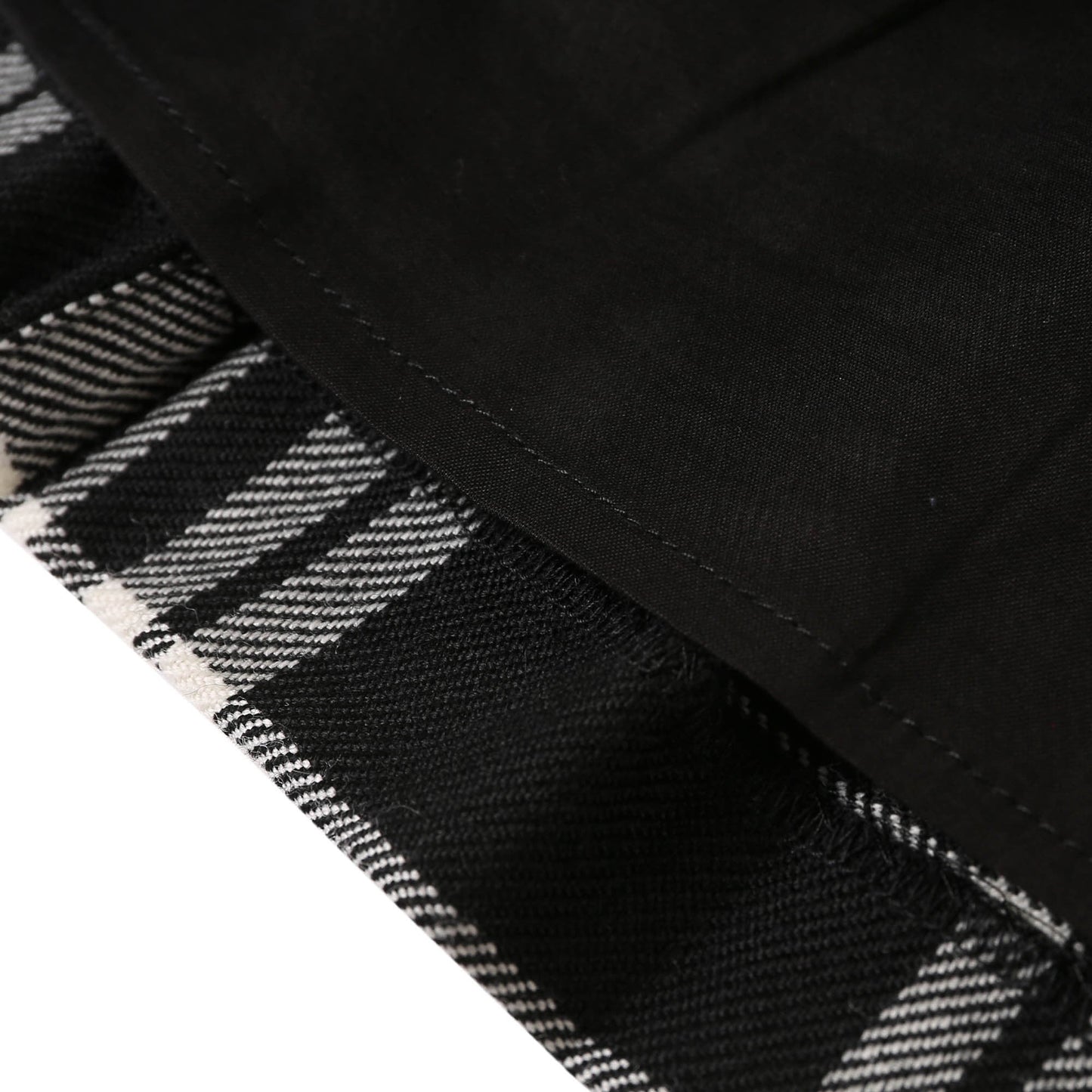 Girls Black & White Check Kilt Skirt