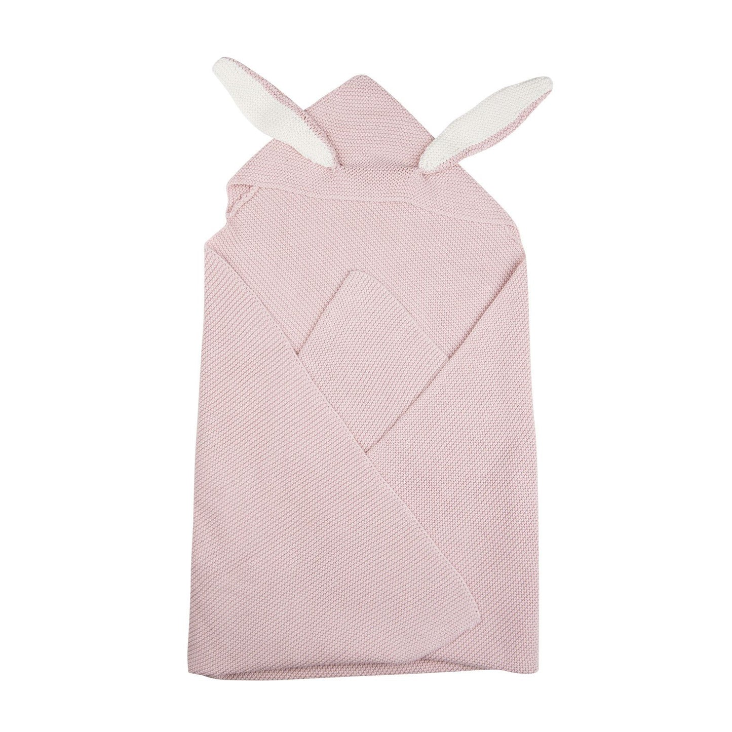 Baby Light Pink Alpaga Wool Bunny Ears Blanket