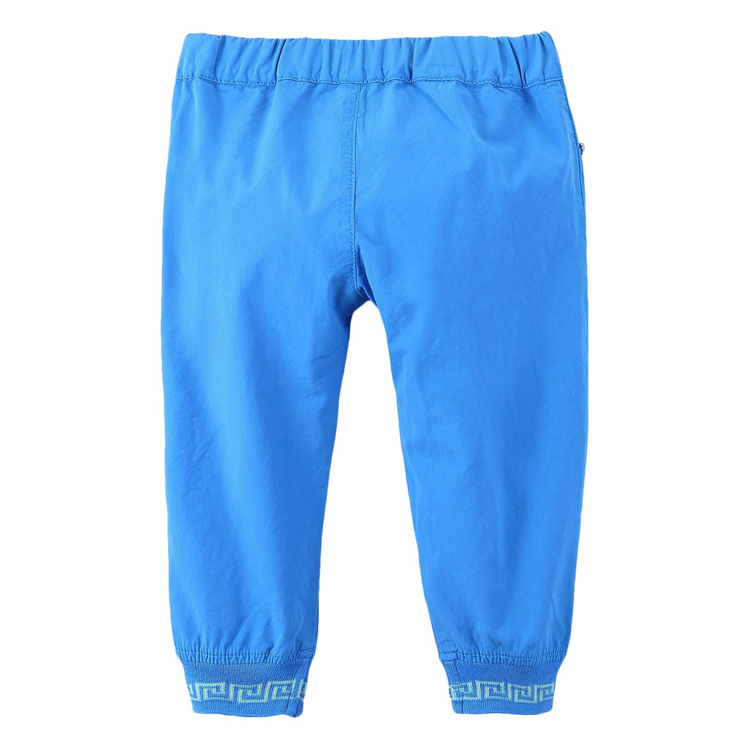 Baby Boys Ocean Blue Ribbed Cuffs Cotton Trousers