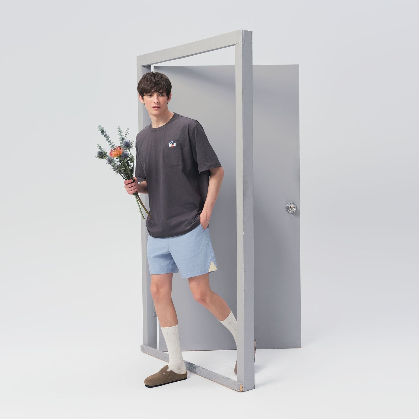 亲子款灰色速干短袖T恤