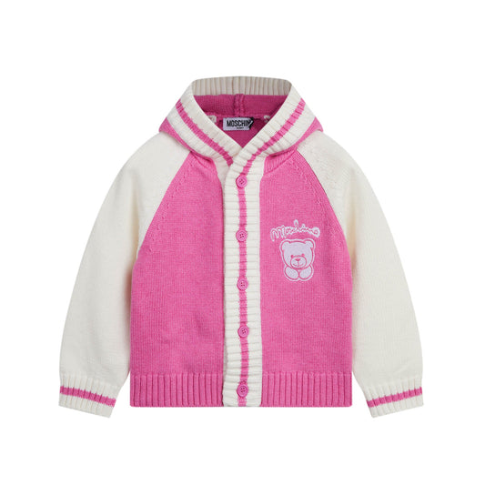 女婴粉色连帽开衫