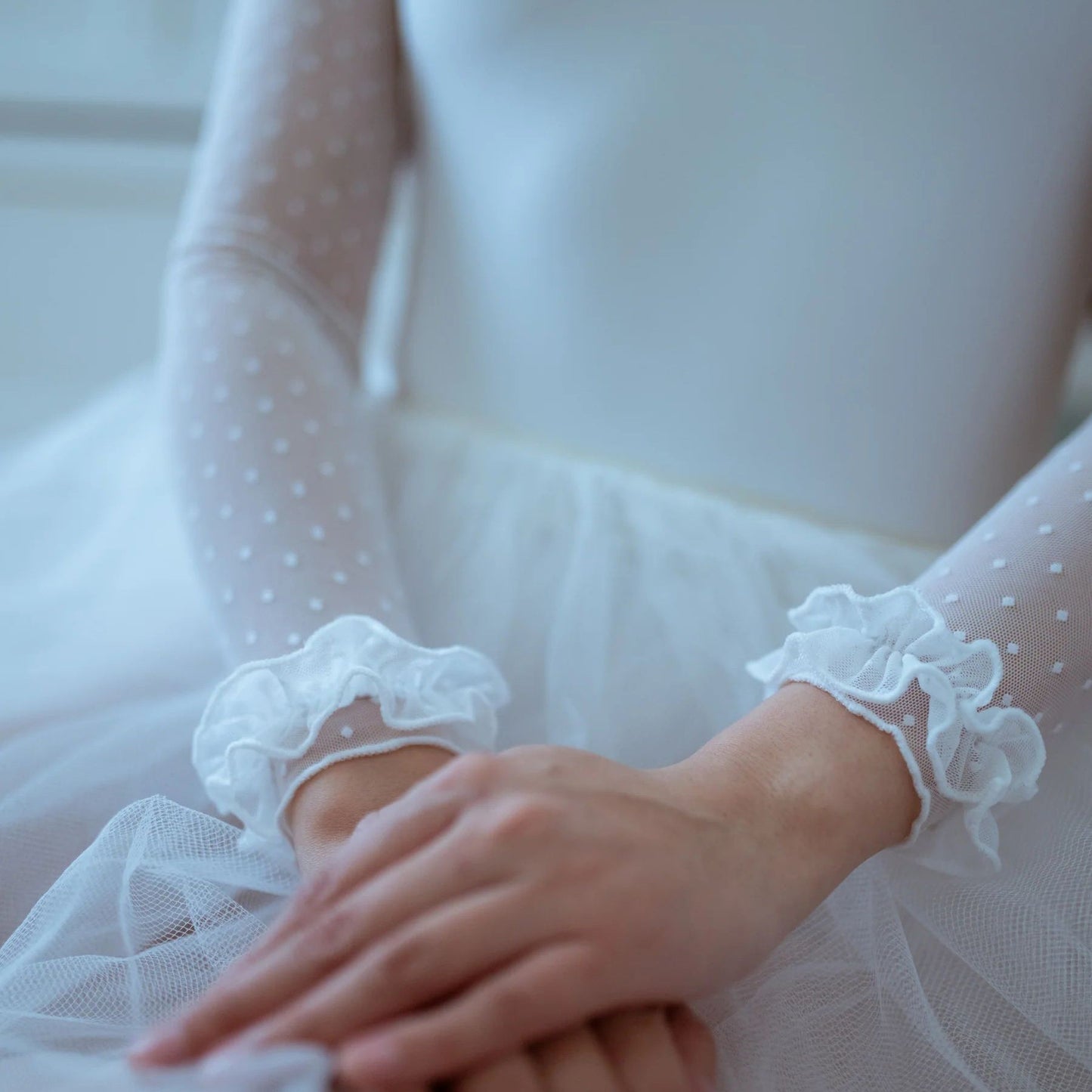 女士白色长袖芭蕾舞连体衣(2033/White)