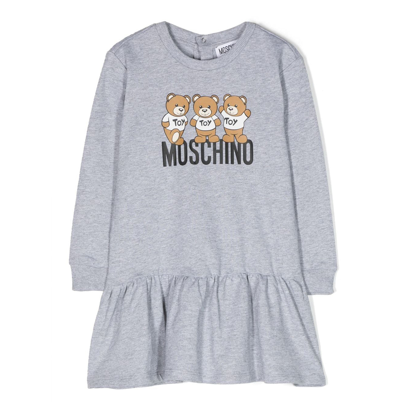 女婴灰色印花棉连衣裙