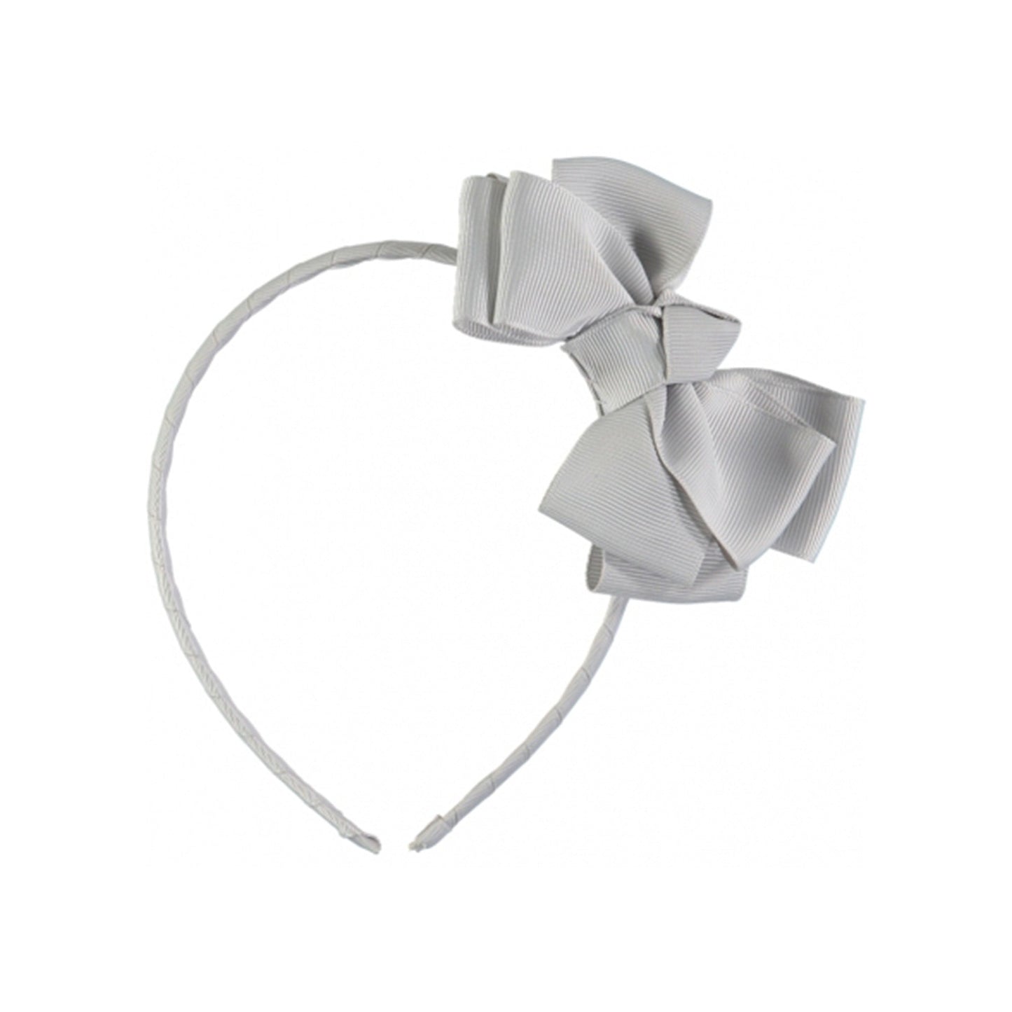 Girls Silver Grosgrain Headband