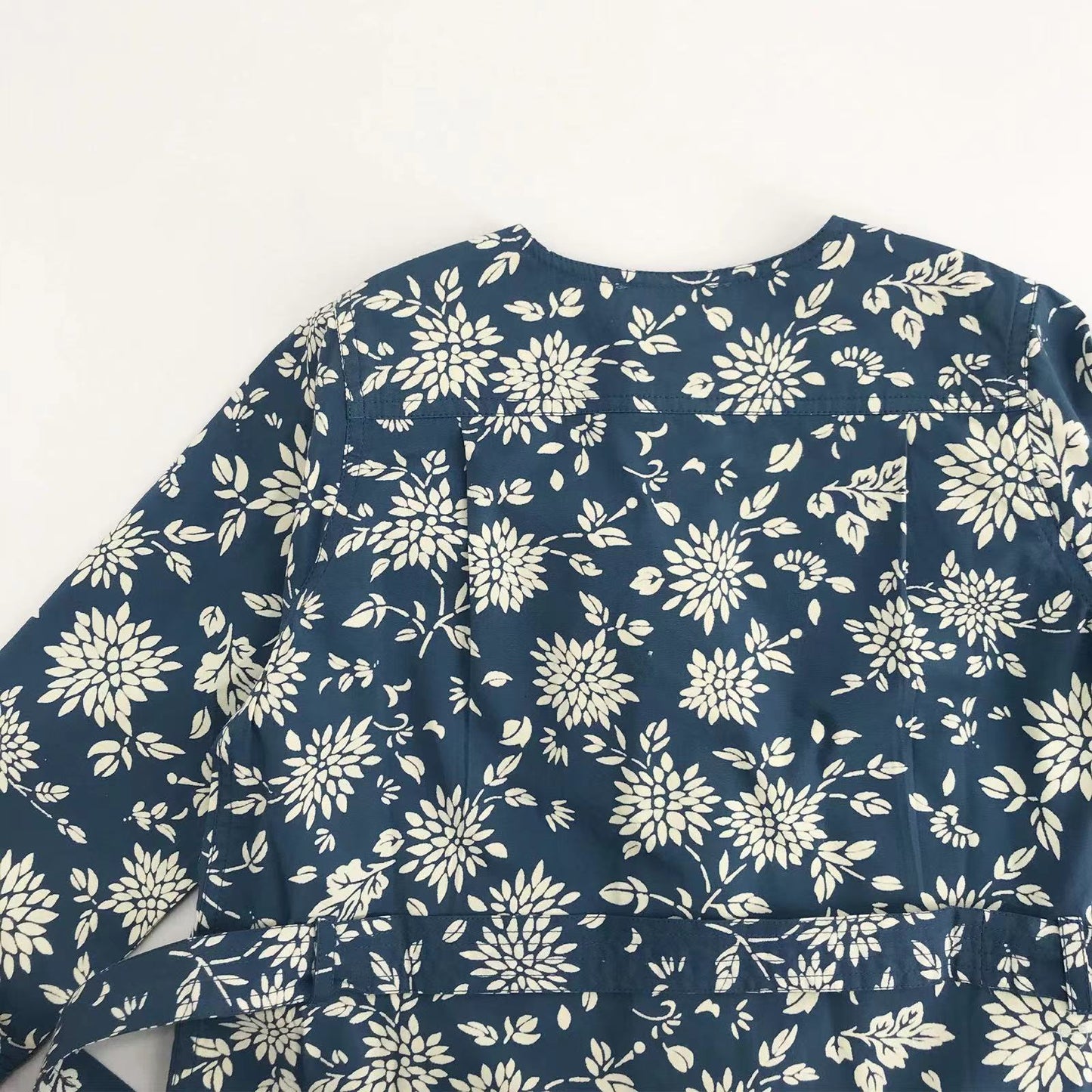 Girls Blue Printing Cotton Coat