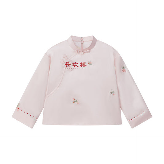 女童粉色"朱玉"夹棉上衣