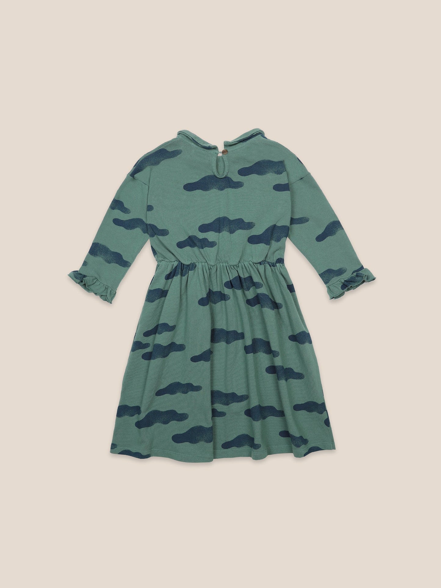 女童绿色有机棉连衣裙