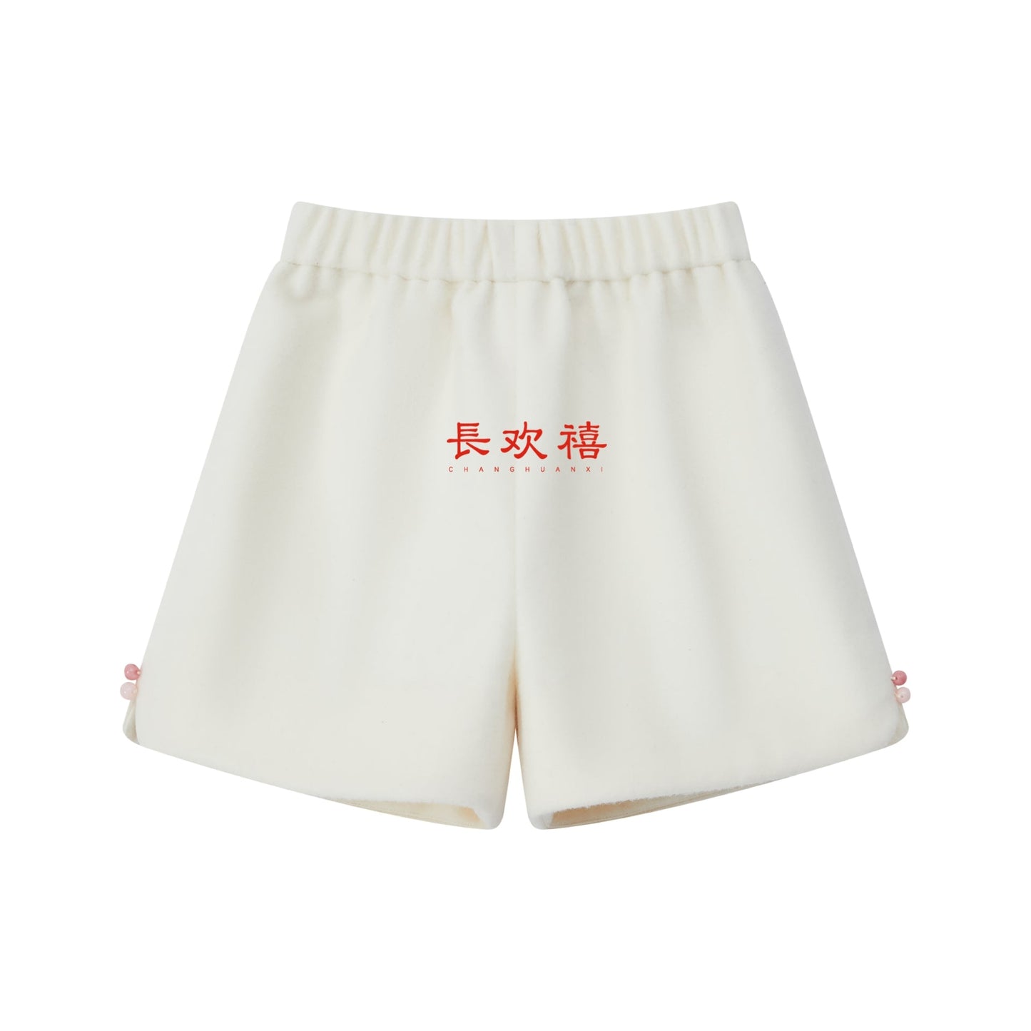女童白色"朱玉"羊毛短裤